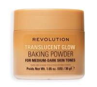 Revolution Translucent Glow Loose Baking Powder, Setting Powder Infused with Shimmer for Glowing Complexion, No Caking, Medium to Dark, 30g