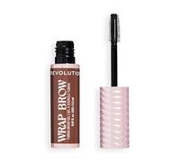 Revolution Wrap Brow, Tubing Brow Gel, Shape & Sculpt, Lightweight Tint for Defined 3D Volume, Water-Resistant, Warm Medium Brown, 2.3ml