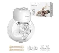 Revolutionary Electric Breast Pump, 193 g, KISSBOBO Wearable Electric Breast Pump with 3 Modes 9 Levels, Optimal Comfort with Timer 21 mm/24 mm (White/1 Piece)