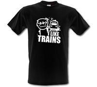 Revolutionary Tees ASDF I Like Trains Cult Cartoon YouTube Gamer Children's Cotton t-Shirt Black
