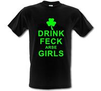 Revolutionary Tees DRINK FECK ARSE GIRLS! Father Jack St Patricks Irish Heavy Cotton t-shirt Small - XXL
