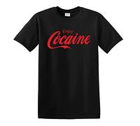 Revolutionary Tees Enjoy Cocaine Coke Drugs Pablo Escobar Cartel Heavy Cotton t-Shirt Black