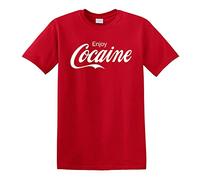 Revolutionary Tees Enjoy Cocaine Coke Drugs Pablo Escobar Cartel Heavy Cotton t-Shirt Red