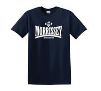 Revolutionary Tees Morrissey The Smiths Manchester Daffodils Icon Heavy Cotton T-Shirt Navy Blue