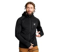 RevolutionRace Evolution Stretch Fleece Hoodie for Men, Zip Hoodie for Hiking and Outdoor Activities, Black, M