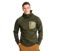 RevolutionRace Evolution Stretch Fleece Hoodie for Men, Zip Hoodie for Hiking and Outdoor Activities, Forest Night, L