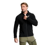 RevolutionRace Hiker Full-Zip Fleece for Men, Lightweight and Stretchy Full-zip Fleece Jacket perfekt for Hiking and Walking, Black, L