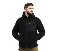 RevolutionRace Sherpa Hoodie for Men, Fleece Jacket Perfect for Walking and Outdoor Adventures, Caviar, XXL