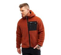 RevolutionRace Sherpa Hoodie for Men, Fleece Jacket Perfect for Walking and Outdoor Adventures, Rusty Orange, L
