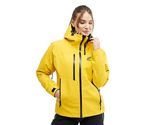 RevolutionRace Women's Cyclone Rescue Jacket, Waterproof and Durable Rain Jacket for Hiking, Walking, Camping and all other Outdoor Activities, Yellow, S
