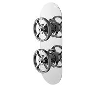 Revolve 2 Outlet Concealed Thermostatic Shower Valve Diverter Chrome | Chrome, Dual Handle, Integrated Diverter, 2 Outlets, Thermostatic, Concealed, Traditional Style