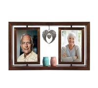 Revolve Photo Frame Memorial Cremation Urn for Two and Dual Mini urns Set,dual urn photo fram urn for mom and dad Together Small Keepsake urns for Human Ashes Frame 4-6 inch Two Little earn