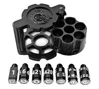 Revolver Metal Dice Set, 7 Piece Polyhedral Bullet Dice with Spinning Revolver Cylinder Case, Cyberpunk Style Tabletop RPG Dice for Dungeons and Dragons, Table Games