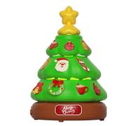 Revolving Christmas Tree Music Box, Christmas Music Box with LED Lights, Tree Room Shape Toy, Machine Bubble Table Decoratio