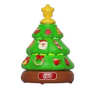 Revolving Christmas Tree Music Box, Christmas Music Box with LED Lights, Tree Shape Bubble Machine Toy, Room Table Decoration, Holiday Ready, Easy Installation