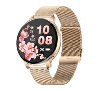 Revono - Smartwatch Women's S53 Gold, 1.39 Inch Display, 360 x 360 Panel Resolution, Smart Watch Compatible with Android from 5.0 & iOS from 10.0, Fitness Tracker, Health Functions Gold + 3 Silicone