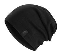 Revony Warm Loose Beanie Hat - Deliciously Soft Daily Fine Knit Beanie - 100% Cotton, Black, One Size