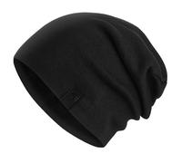 Revony Warm Loose Beanie Hat - Deliciously Soft Daily Fine Knit Beanie - 100% Cotton, Black, One Size