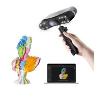 Revopoint POP 4 3D Scanner, 0.03mm Accuracy Blue Laser, Up to 105 fps, AI Segmentation & 3DGS Modeling, 5 Scanning Modes, Anti-Shake Tracking, Outdoor Scanning, WiFi 6, for 3D Printing, Standard