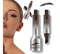 Revorie Brow-Fection, Revorie Eyebrow, Brow-Fection Angled Brush & Dip, Waterproof Long Lasting Eyebrow Pen Eyebrow Dip, Liquid Eyebrow Brush, Non-Smudged Eyebrow Pen (02#Taupe)
