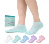 Revosoxs Diabetic Bamboo Socks for Men and Women, 5 Pairs Low Cut, Loose Top, Size M, Pure Color-m