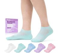 Revosoxs Diabetic Bamboo Socks for Men and Women, 5 Pairs Low Cut, Loose Top, Size M, Pure Color-m