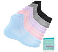 Revosoxs Diabetic Socks for Women men-Bamboo Non Binding Diabetic Ankle Socks, Bright Pure Colour-5 Pairs, Medium