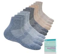 Revosoxs Diabetic Socks for Women Men,Bamboo Non Binding Diabetic Ankle Socks with Grips 6-9 9-11, 5 Pairs Dark Color, M