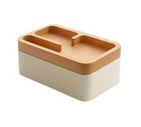 REVOV Tray Box, with Authentic Wood Magnetic Swivel lid, Desk Storage, Office desk organizer, Office supplies organizer, Minimalist decor, Home gift, EDC Tray, Jewelry Tray, Gift for Her (white)