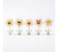 RevpoltIQ 5 Pcs Happy Flower Shaking Car Dashboard Ornaments, Miniature Shaking Spring Car Decor with Double-Sided Tape, Cute Desk Figurine for Office, Home, Vehicle Interior Decoration (Colorful)