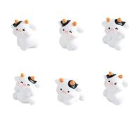 RevpoltIQ 6PCS Mini Cow Figurines Tiny Resin Animals Miniature Cow Decor for Garden, Home Desktop, Car Dash Decoration Micro Landscape Creative Cute Mini Ornament DIY Gardening Decorations
