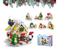 RevpoltIQ Christmas Building Blocks Set - Gingerbread House & Tree Building Block Kit Display Scene for Kids Boys & Girls 6-12 Years Old