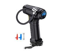 RevpoltIQ Tyre Inflator Air Compressor Handheld Car Tyre Inflator 12V Rapid Tyre Inflator Portable Auto Tyre Pump with LED Light, preset digital pressure gauge, 2 Nozzle for Car