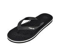 Revs - Lights - Men's and Women's Reflexology Massage Flip Flops, Matt Black UK6