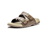 Revs - Lochy - Men’s Double Strap Reflexology Massage Sandals, Brown UK10