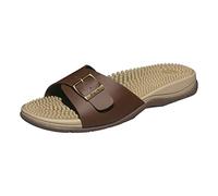 Revs - Tay - Men’s Single Strap Reflexology Massage Sandals, Brown UK11