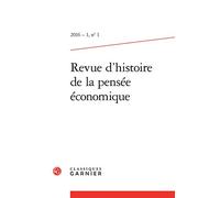 Revue d'histoire de la pensée économique (2016) (2016 - 1, n° 1)