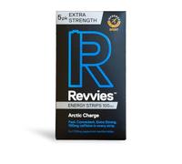 Revvies Extra Strength Energy Strips | 100mg Caffeine per Strip | Suitable for Pro Athlete | Sugar-Free | Less Than 2 Calories | Vegan | Gluten Free | 10 x 5 Pack (50 Strips Total) | Arctic Charge