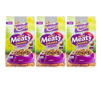 Rewaard Moist Meaty Chunks - Nutritious & Delicious Dog Food with Real Meat - Protein-Packed Meal for Adult Dogs - Enriched with Vitamins & Minerals - Pack of 3 x 1.5 KG Each (Beef)