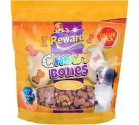 Rewad Dog Treats 700g - Crunchy Bones & Chewy Bones Value Pack Resealable Bag Bacause Every Dog Deserve Great As A Traning AID (700g, Chewy Bones)