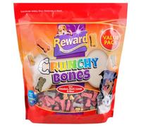 Rewad Dog Treats 700g - Crunchy Bones & Chewy Bones Value Pack Resealable Bag Bacause Every Dog Deserve Great As A Traning AID (700g, Crunchy Bones)