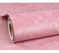 ReWallpaper 44.5CMx7M Coral Pink Peel and Stick Flocked Wallpaper Velvet Contact Paper for Furniture Craft Jewellery Box Felt Liner Pink Velvet Flocking Wall Paper Roll for Hallway Living Room