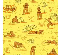 ReWallpaper Kids Wallpaper Yellow Mustard Patterned Vinyl Wrap for Furniture Kitchen Cupboards Self Adhesive Wallpaper Summer Bikini 44.5CMx3M Yellow Sticky Wall Paper Roll Beach Vacation