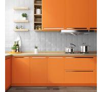 ReWallpaper Orange Wallpaper for Living Room Vinyl Wrap for Kitchen Cupboards Matt 40cm×7m Removable Wallpaper Peel and Stick Bathroom Waterproof Kitchen Sticky Vinyl Film for Furniture