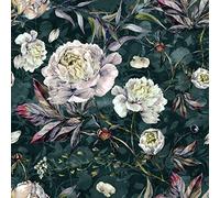 ReWallpaper Peel and Stick Wallpaper Green Floral Sticky Back Plastic Patterned Tropical for Furniture Floral Wallpapers Vintage 44.5cmx3m Bathroom Wallpaper Waterproof Self Adhesive