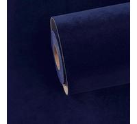 ReWallpaper Royal Blue Velvet Fabric Wallpaper Self Adhesive Flocking Wallpaper Velvet Dark Blue Plain Wallpaper Vintage Contact Paper for Shelves Jewellery Box Felt Lining 44.5cm×2m