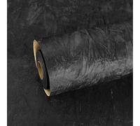 ReWallpaper Self Adhesive Wallpaper Black Velvet Fabric Sticky Back Plastic Roll for Furniture Felt Flock Black Wallpaper for Hallway Bedroom Velvet Flocking Liner for Drawers Cabinet 44.5cm×2m