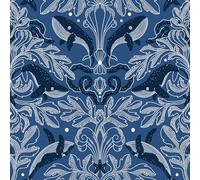 ReWallpaper Self Adhesive Wallpaper Navy Blue Vinyl Wrap for Furniture Patterned Whale Navy Bathroom Wallpaper Waterproof Fish Contact Paper Kids for Cabinets Drawers Wall Paper Roll 44.5cm×3m