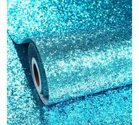 ReWallpaper Sticky Back Plastic Roll Blue Living Room Glitter Wallpaper Self Adhesive 40CM×7M Stick on Wallpaper Kids Light Blue Sparkly Contact Paper for Crafts Desk Drawers Doors Cupboards