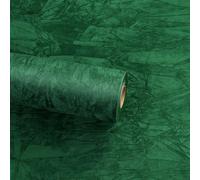 ReWallpaper Velvet Dark Green Wallpaper Peel and Stick Wallpaper Textured Bedroom Thicken Green Velvet Fabric Wallpapers Vintage Sticky Back Felt Roll for Shelves Drawers Cupboards 44.5cmx2m